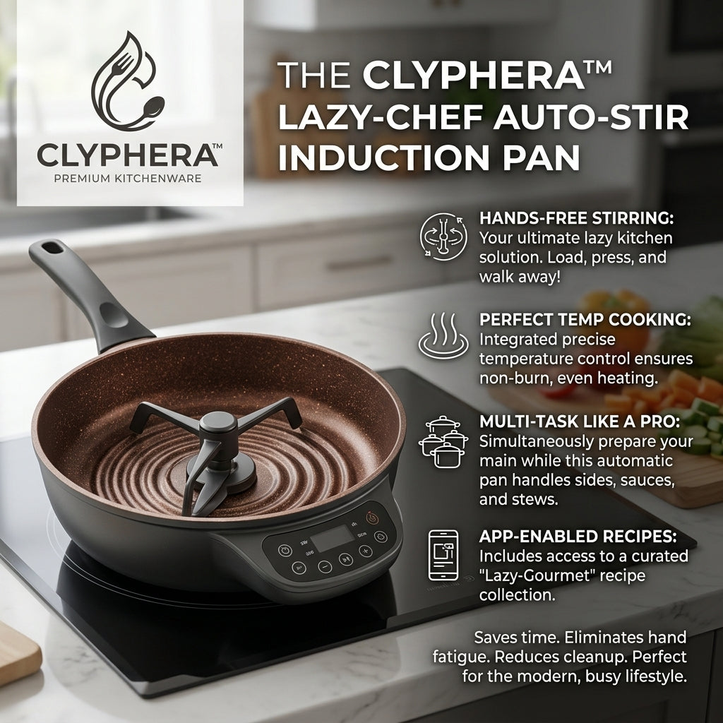 The CLYPHERA™ Lazy-Chef Auto-Stir Induction Pan